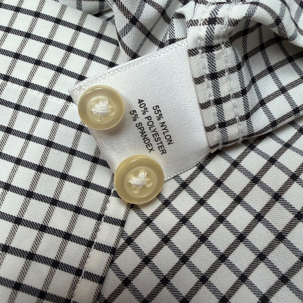 Peter Millar Summer Comfort Mens XL Black White Micro Check Performance Shirt - Picture 7 of 8